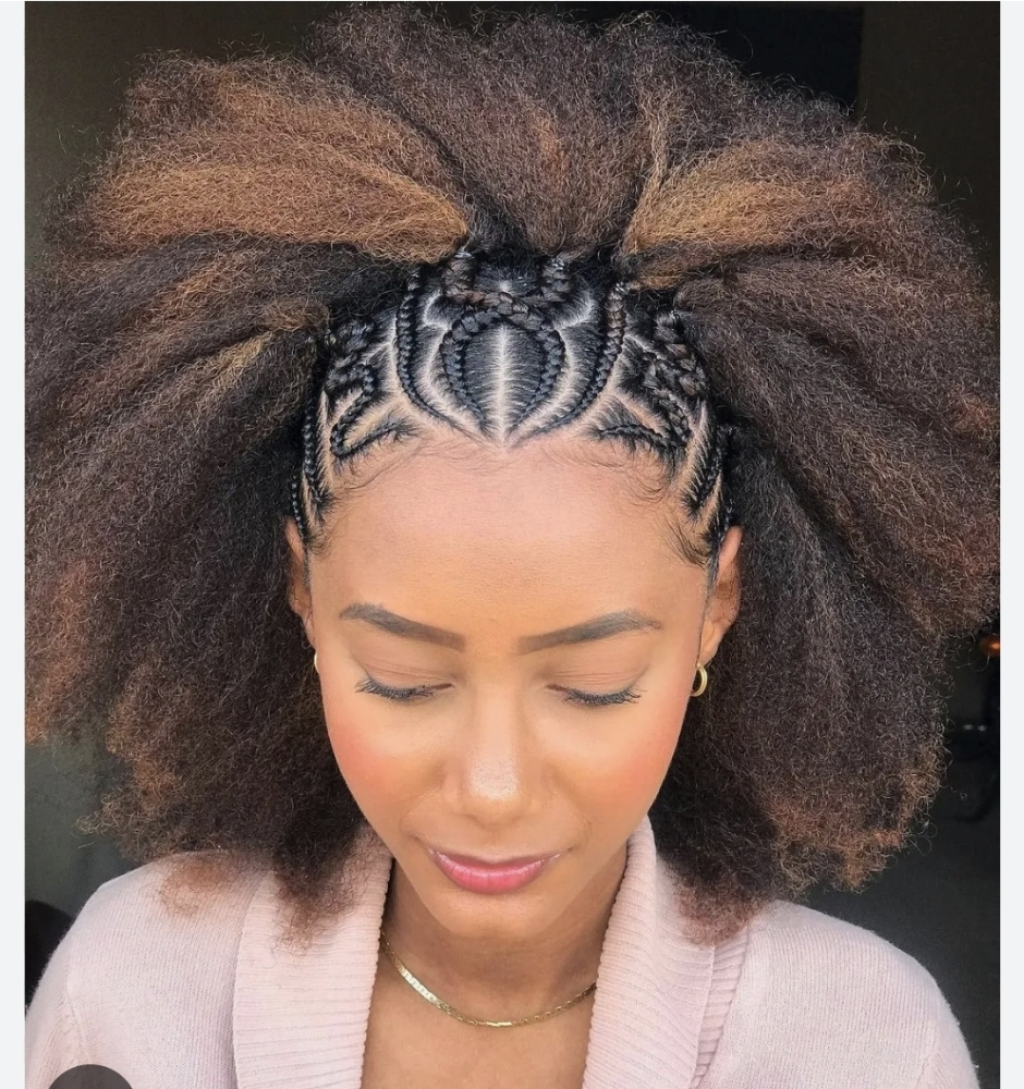 Partial Design Crown Braids
