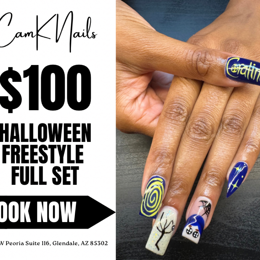 $100 HALLOWEEN NAIL FREESTYLE at CamK Nails in Glendale, AZ