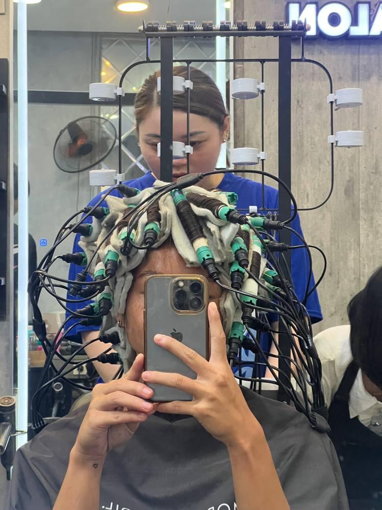 Digital Perm testing and consulsult at Queenie Hair studio in Tampa, FL