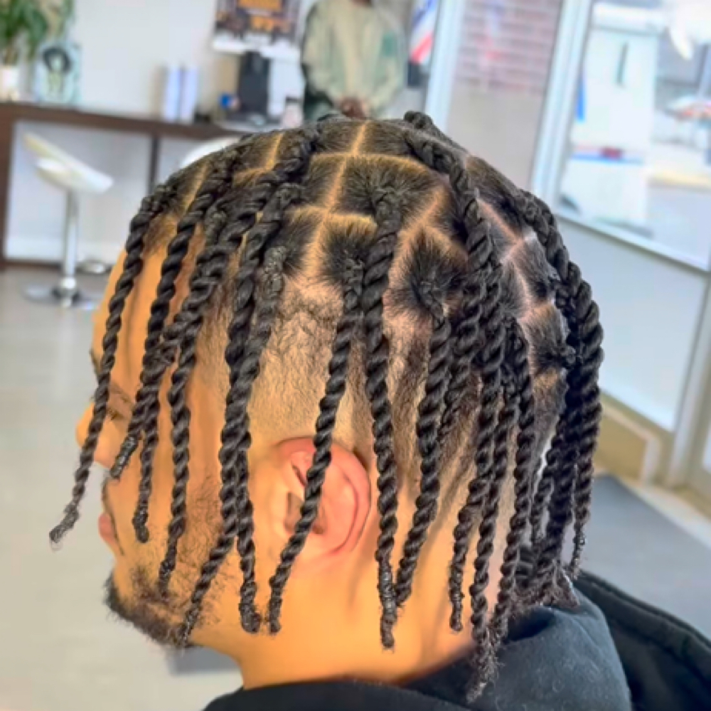 Two Strand Twist Half Head at KenzKuts in Eau Claire, WI