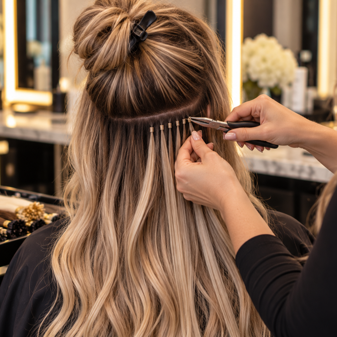 Beads/I-Tip Hair Extension at Ellie’s secret salon in Irvine, CA