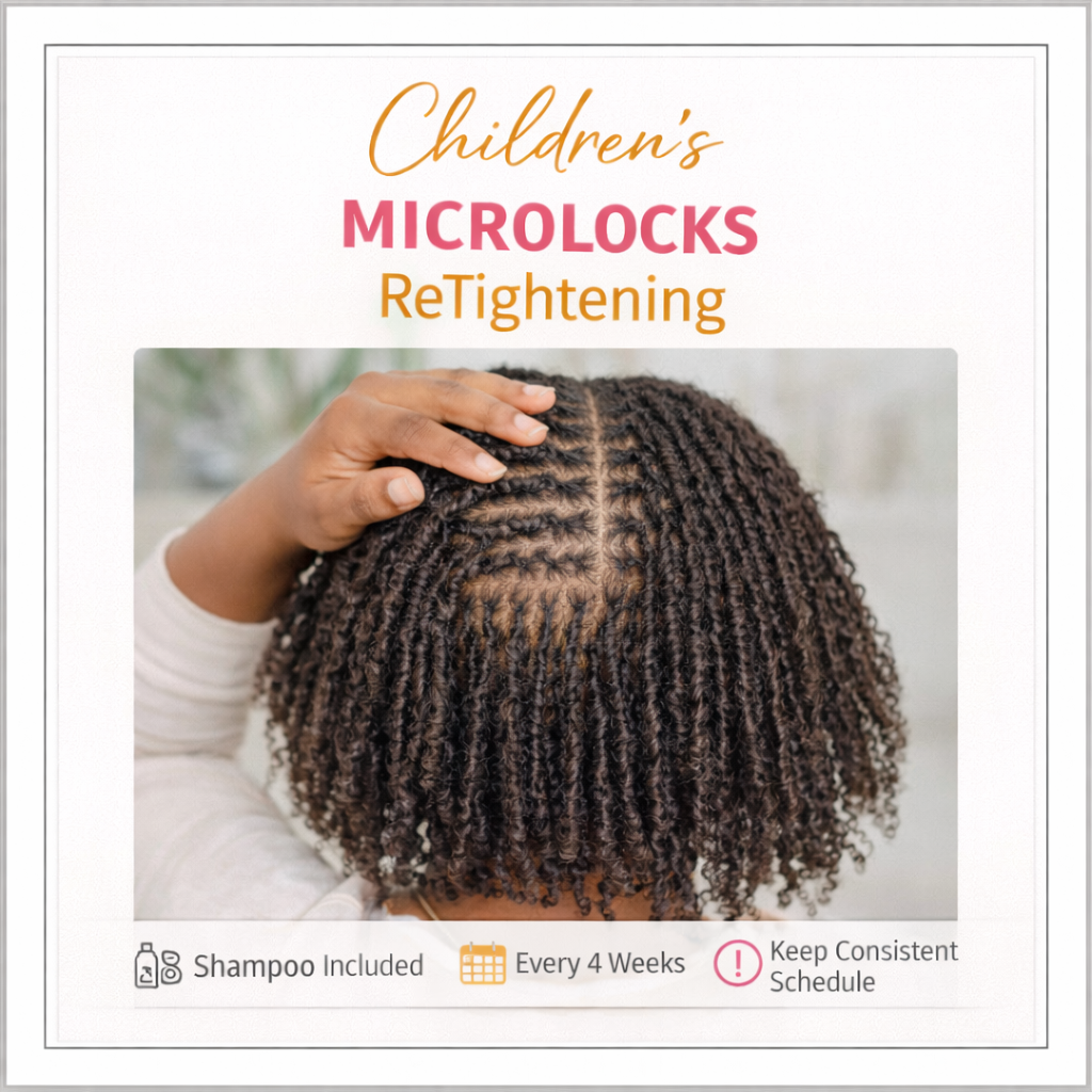 Children's Microlocks Retightening at Paradise Hair Promotions in Bedford Heights, OH