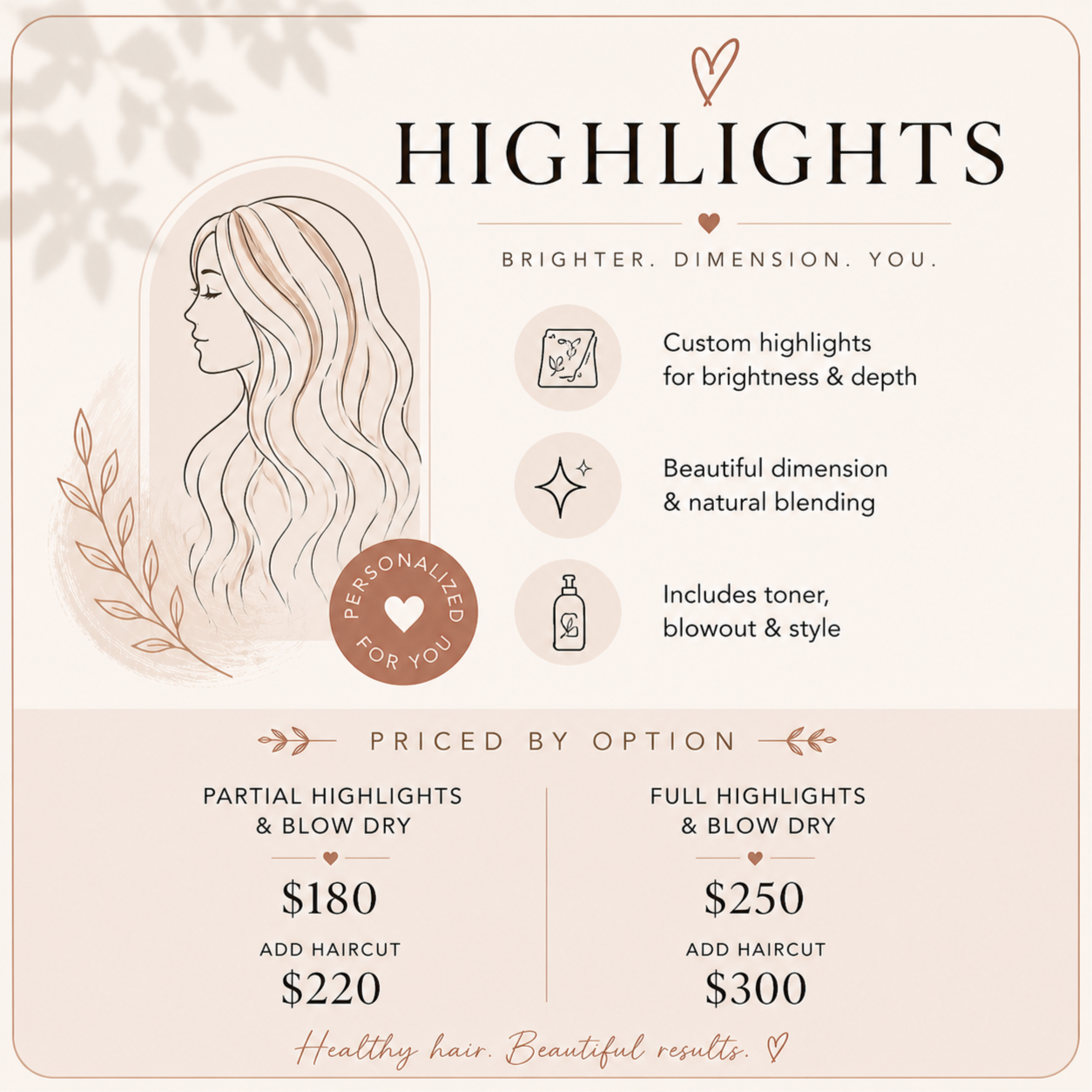 Mini Highlight & Blow Dry at Nicholes Blank Canvas in Montgomery, TX
