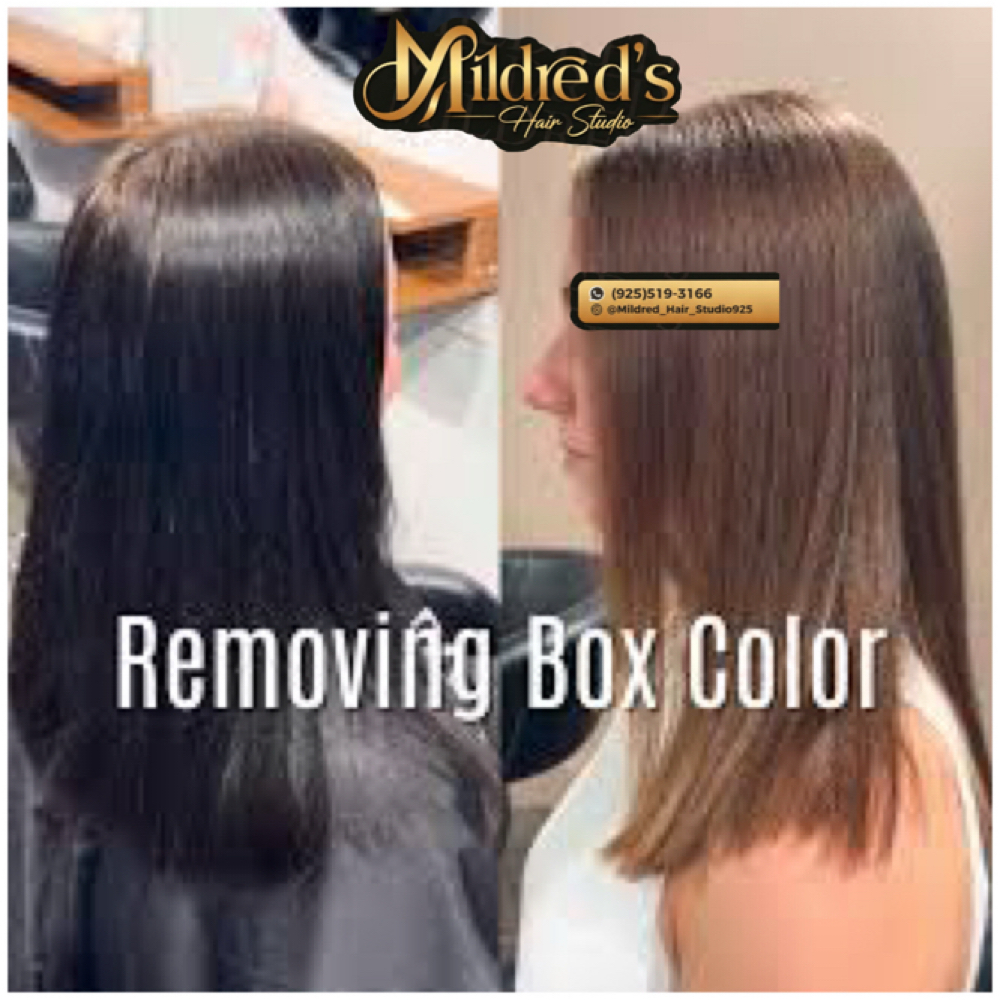Dark/Red Color Extration Treatment at Mildred’s Hair Studio in Concord, CA