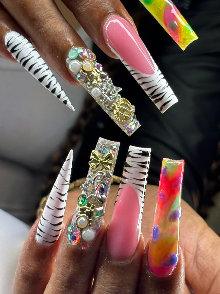 Bling Nails /Junk Nail Add On at The Nail Goddess in Garner, NC