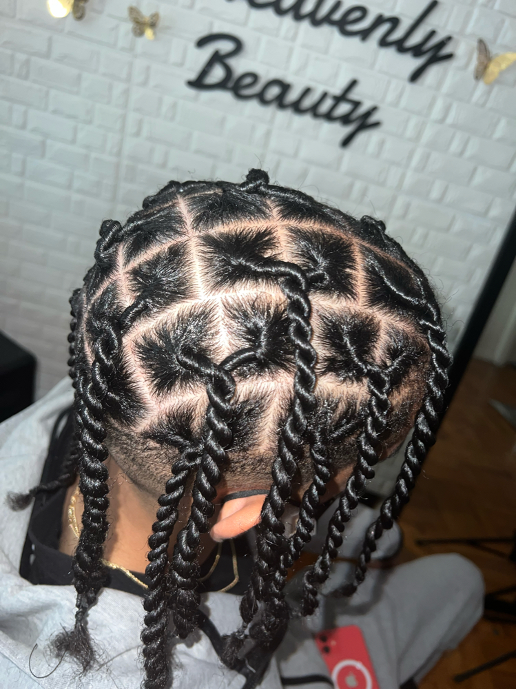 Natural Hair Box Twist & Screw Fade