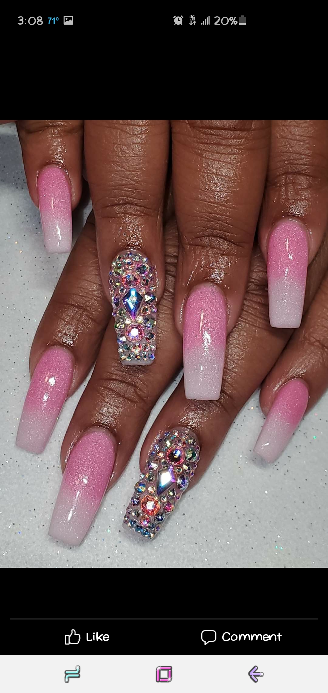 Full Bling Long Nails