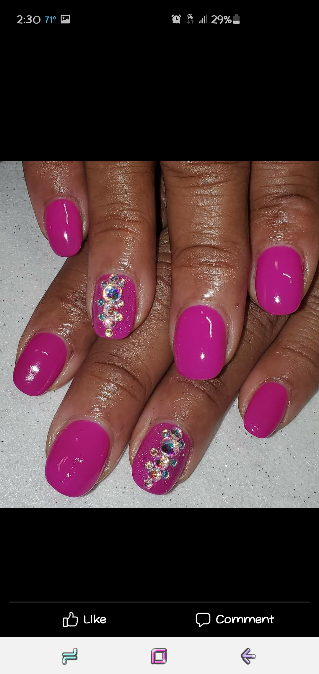 Partial Bling Short Nails