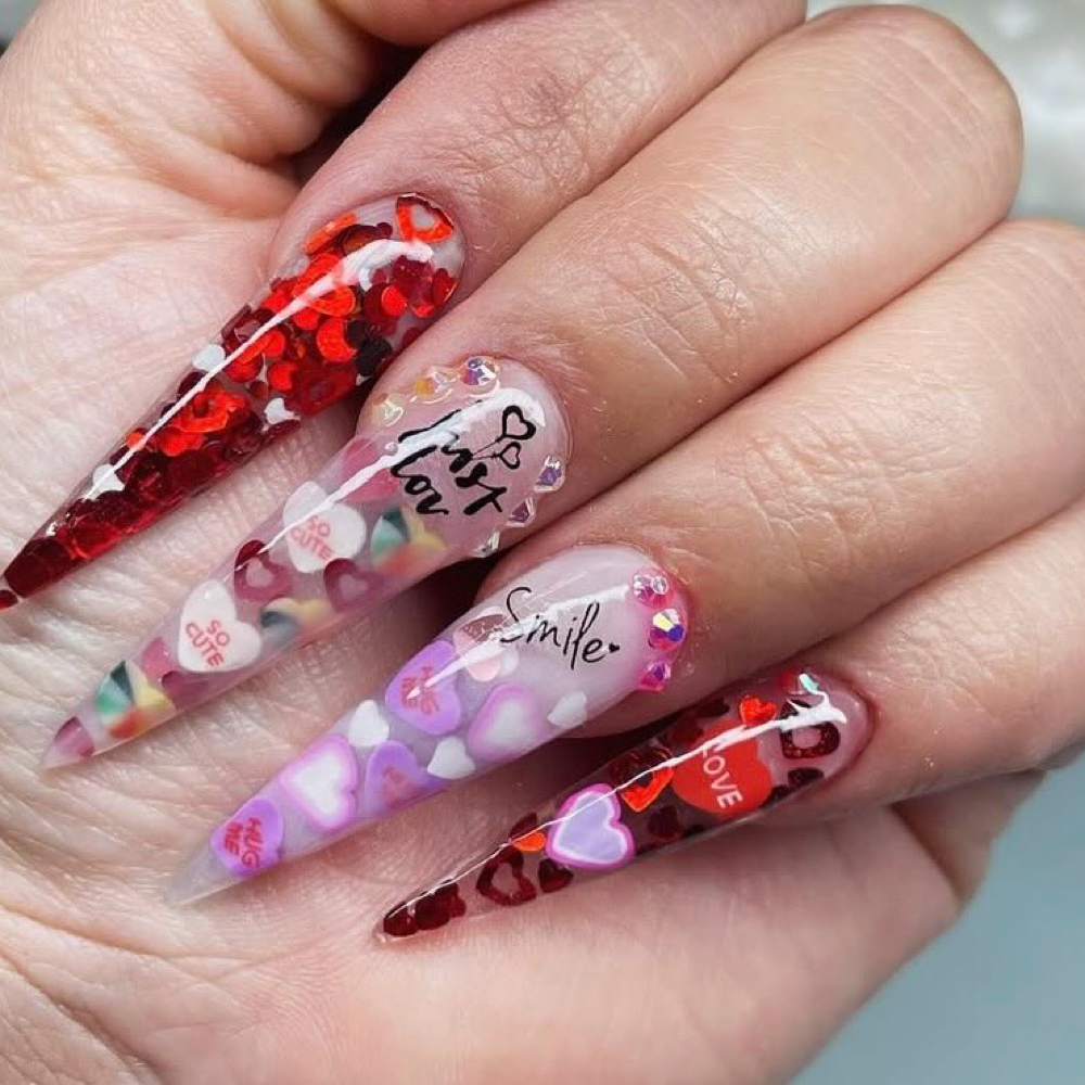 Acrylic Stiletto Shape (XL length) at Garfias Nail Studio in San Gabriel, CA