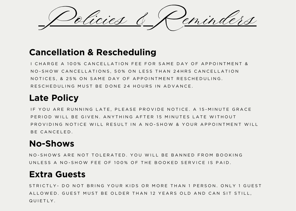 PLEASE READ BEFORE BOOKING