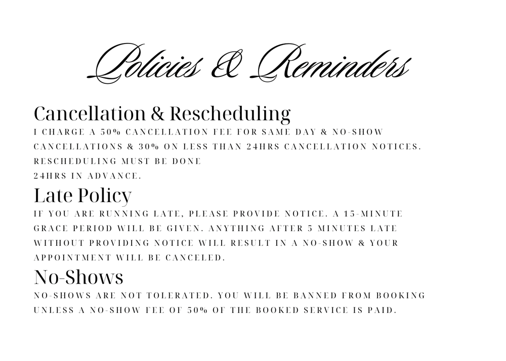 PLEASE READ BEFORE BOOKING