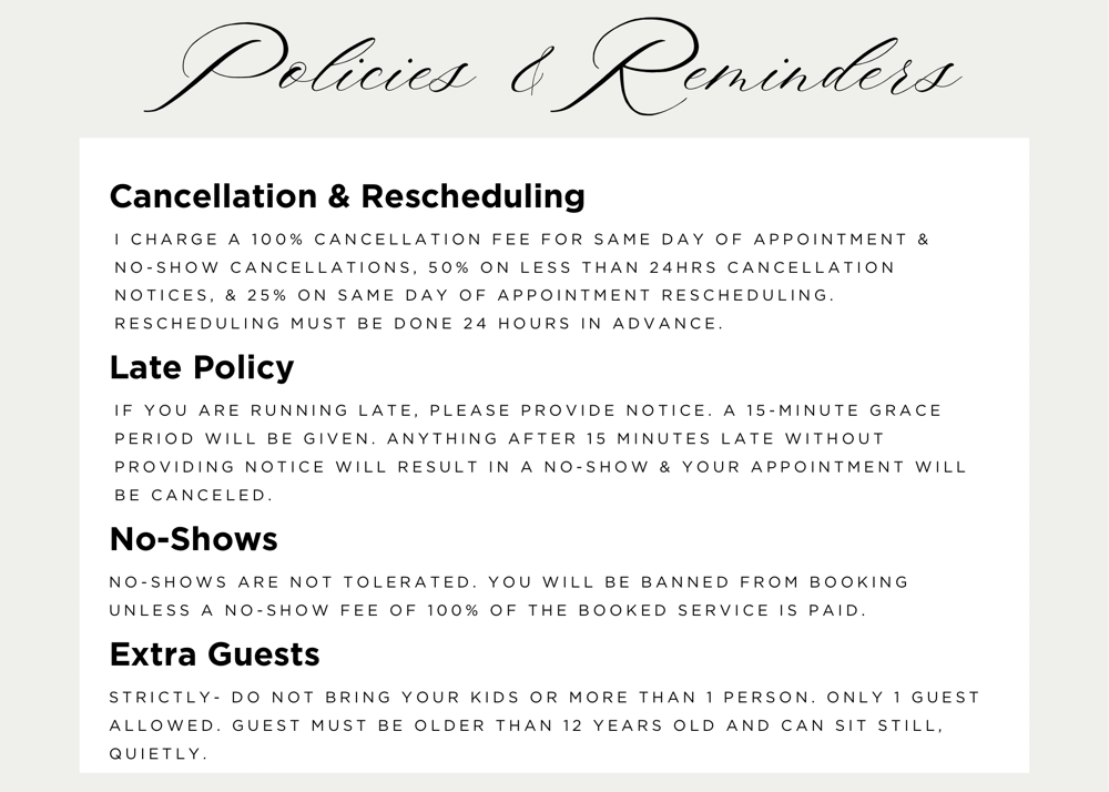 PLEASE READ BEFORE BOOKING