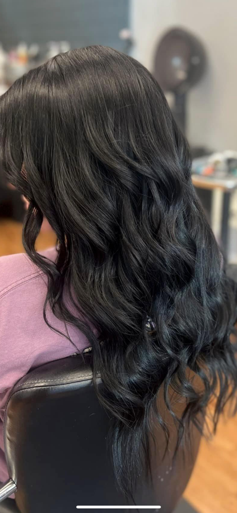 All Over Color Root Touch Up + Cut
