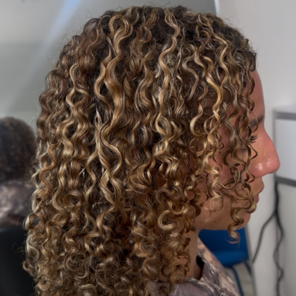 Curly Highlights at FLUFF Curl Studio in Philadelphia, PA
