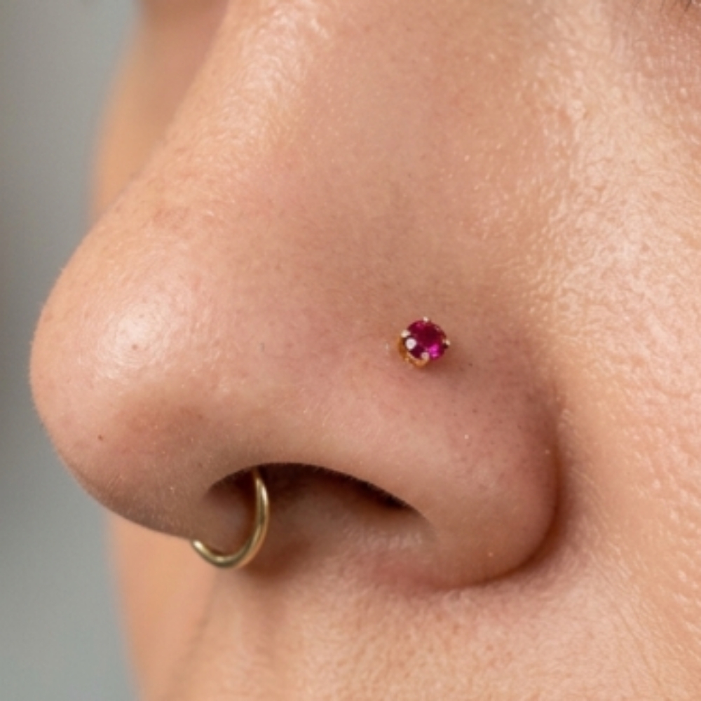 Nose piercing at The Piercing Bar in Mcallen, TX