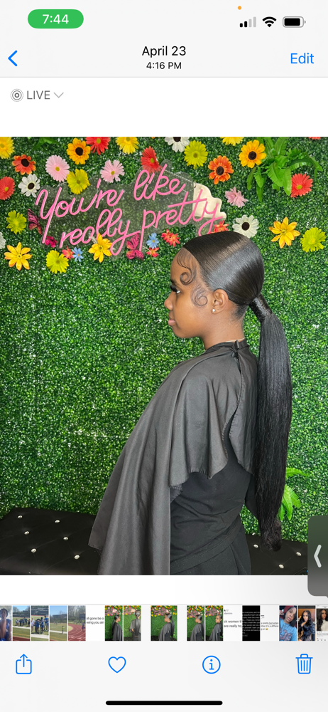 High , Low Ponytail Or Bun  ONLY