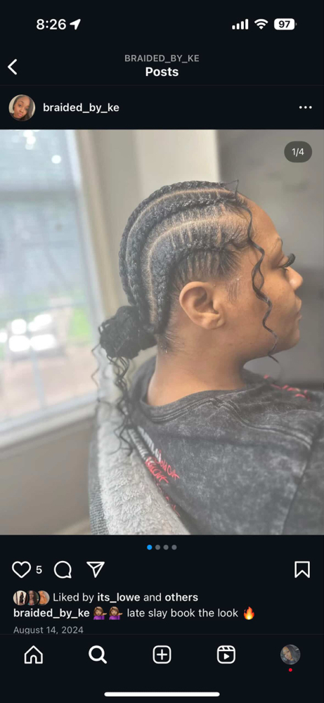 Stitch Braids Bun Or Pony at Braided By Ke in Memphis, TN