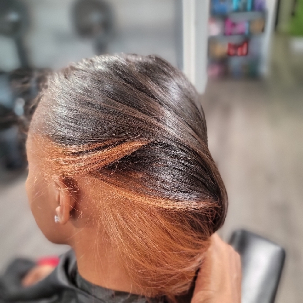 Silk Press With Color