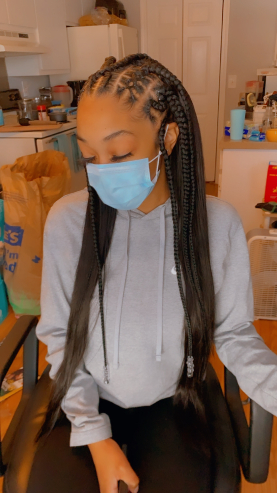 Half Up Half Down Sewin/Braids Med