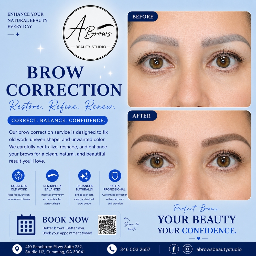 Brow Correction at Abrows Beauty Studio in Cumming, GA