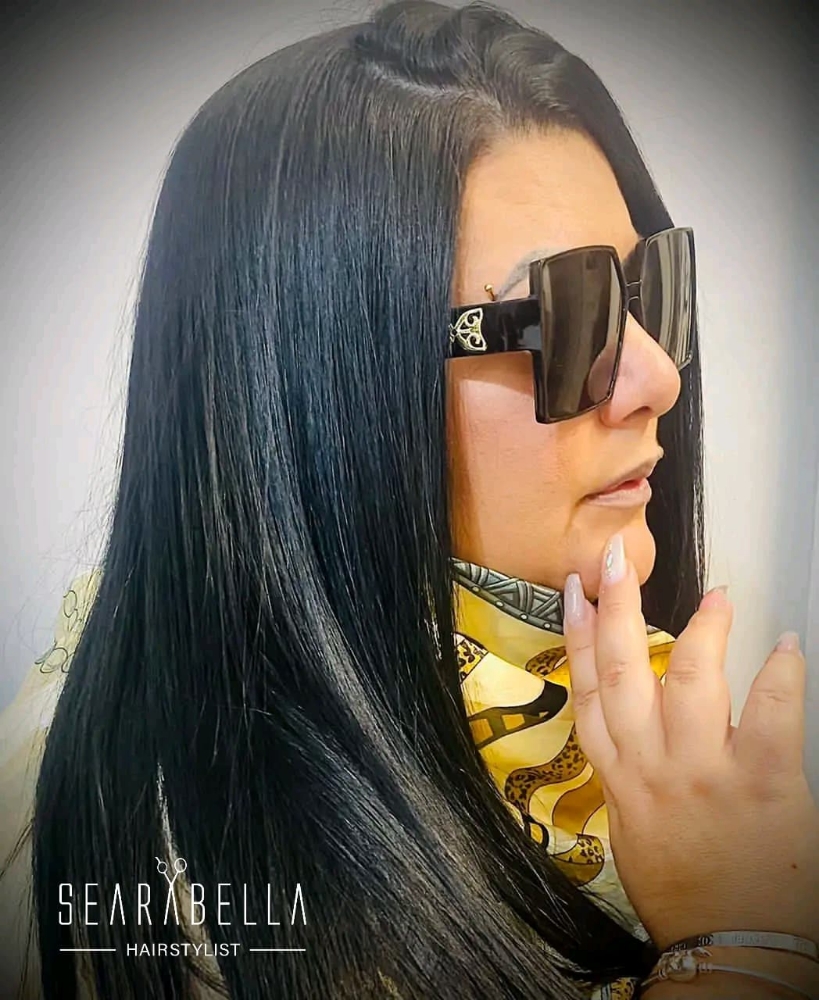 Hair Straightening(short Hair) at Searabella Hair in West Palm Beach, FL
