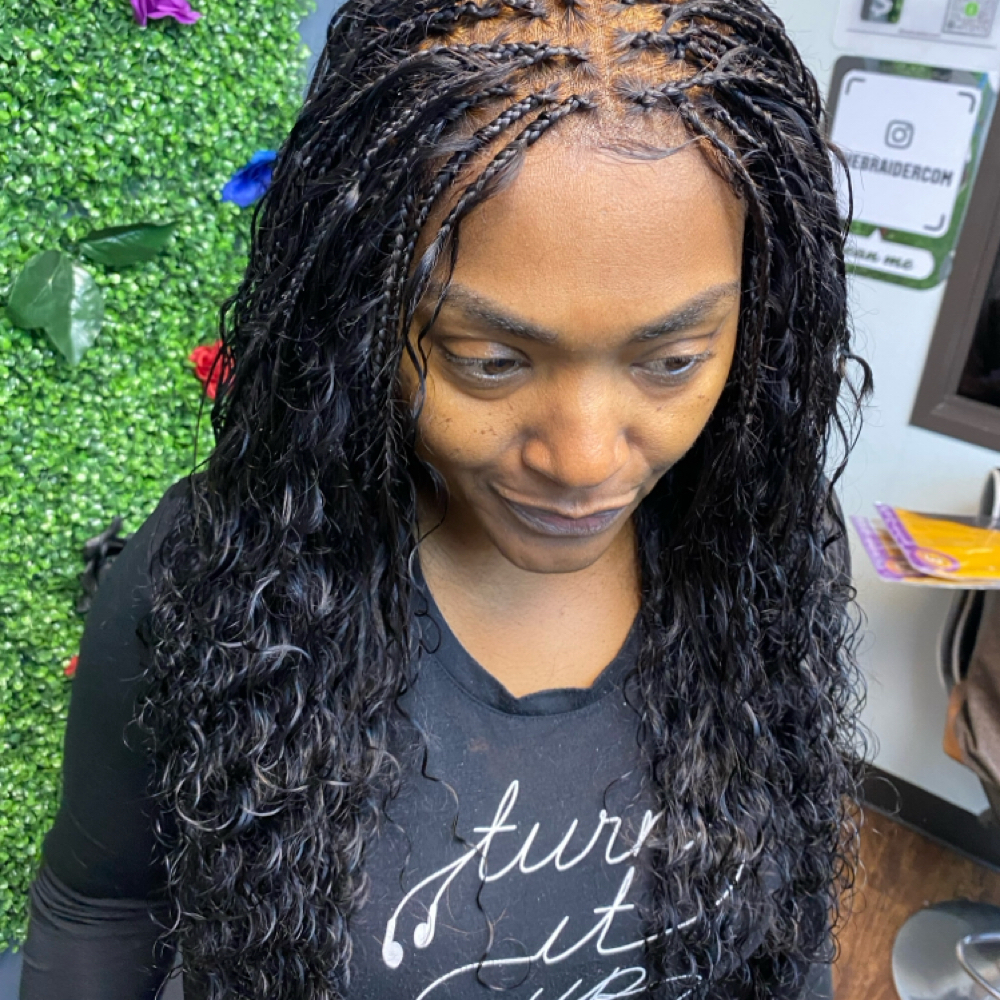 Boho braids with Frontal incl. ONLY at TheBraider Hair Academy in Duncanville, TX