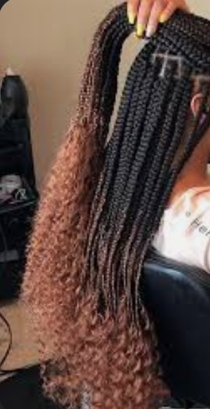 Box Braids Synthetic Curly/Wavy