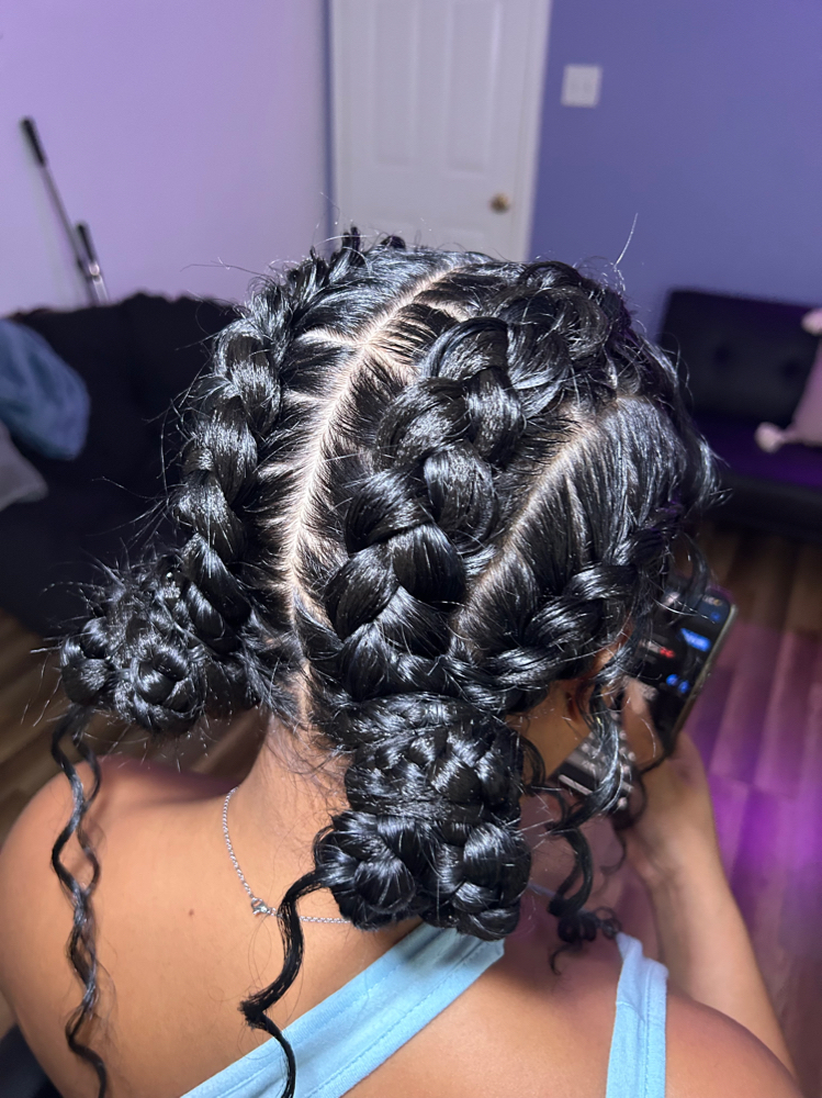 Butterfly Braids W Buns (4 Braids)