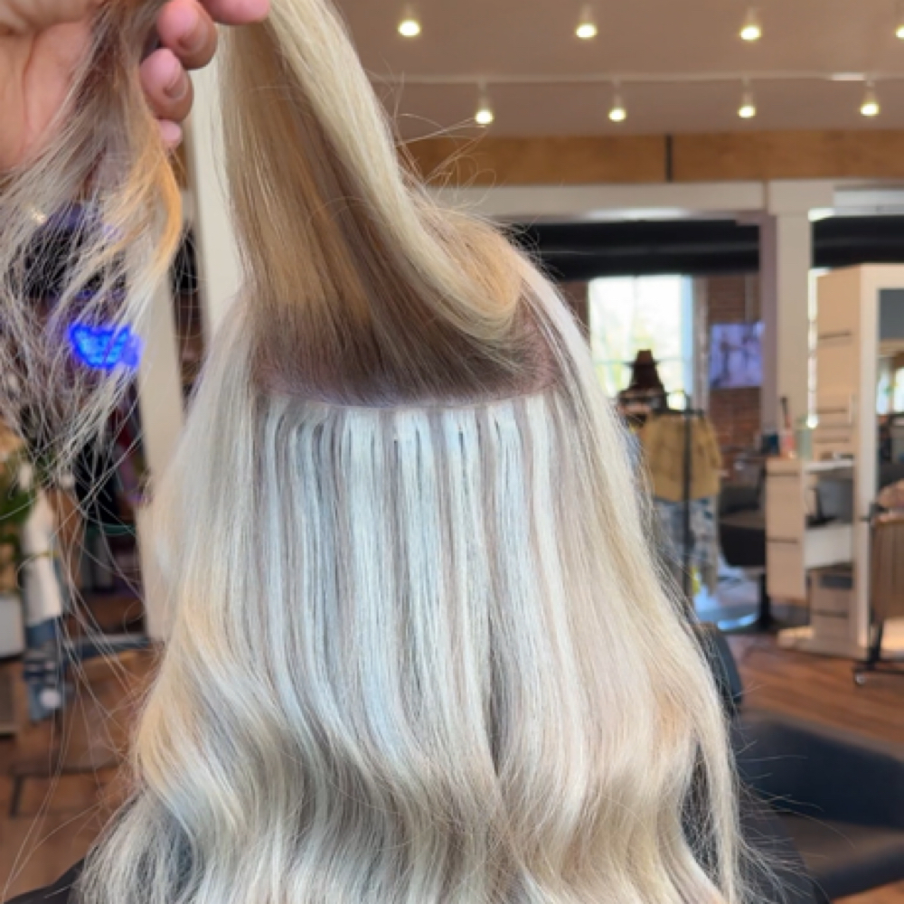 Butterfly Weft Extension Move Up at Esencia Hair Studio in Nazareth, PA
