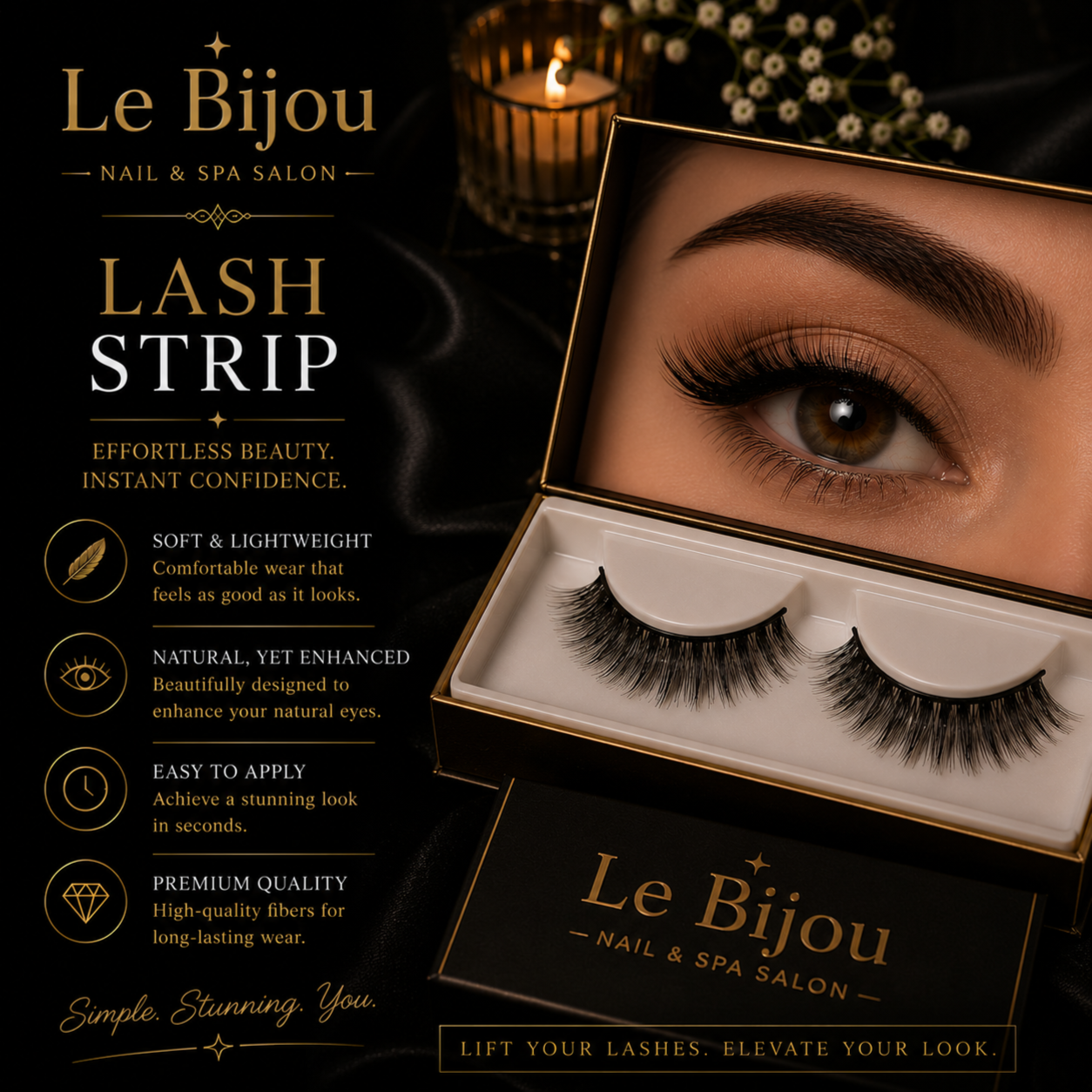 Lashes - Individual Stripe at Le Bijou Nails and Spa Salon in Houston, TX