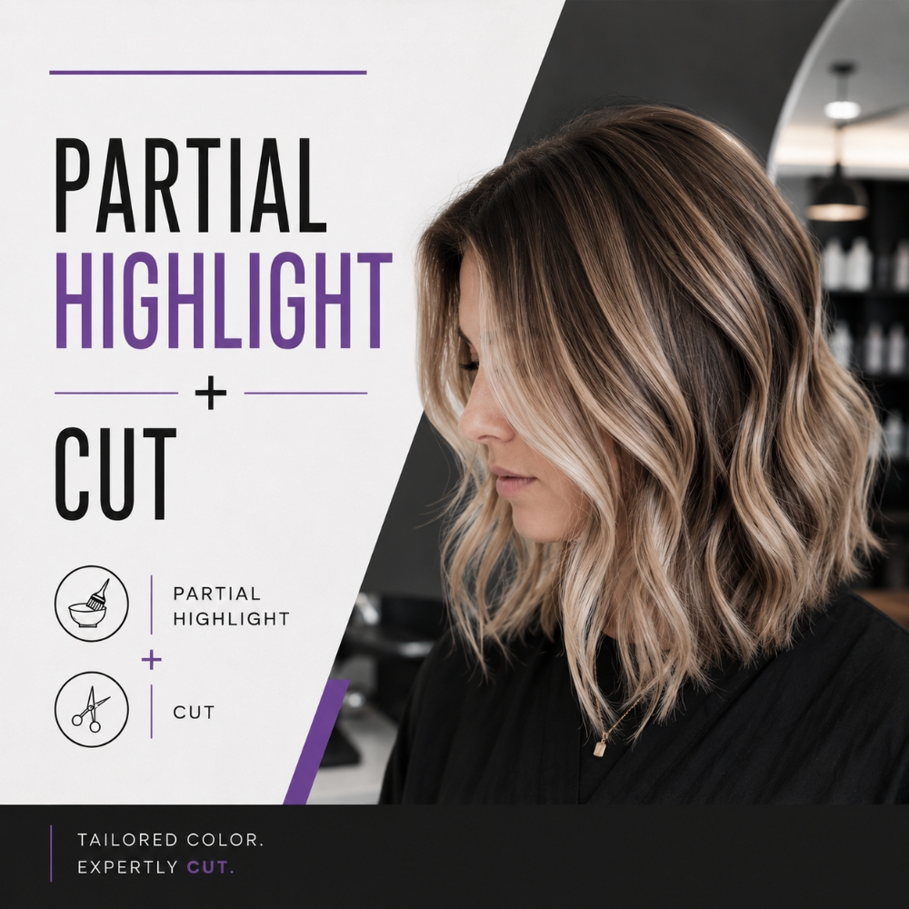 Partial Highlight +Cut at TEXTURE SALON in HAVERHILL, MA