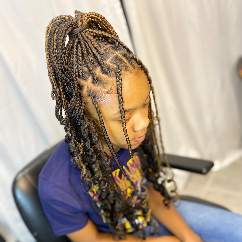 Kid Med Knotless Braids Ages (1-13
