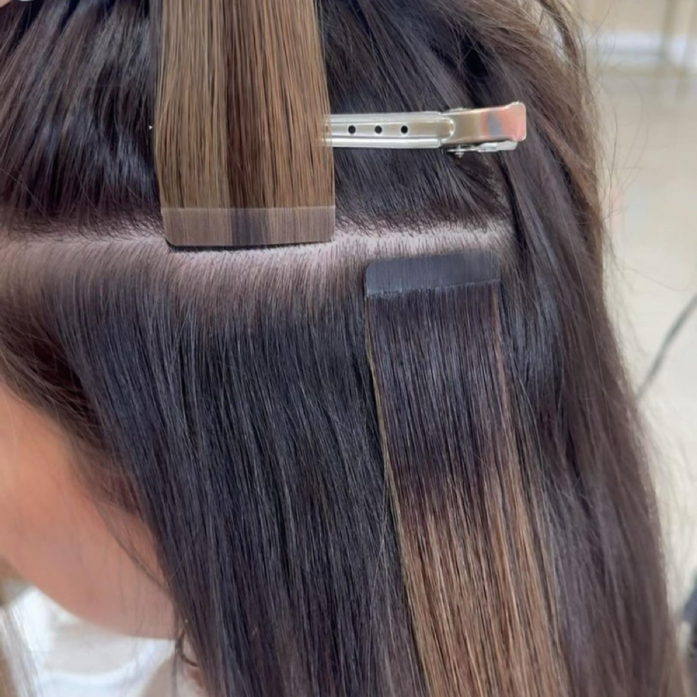 Extension Install - Tape In at Gina’s Hair Room in Haltom City, TX