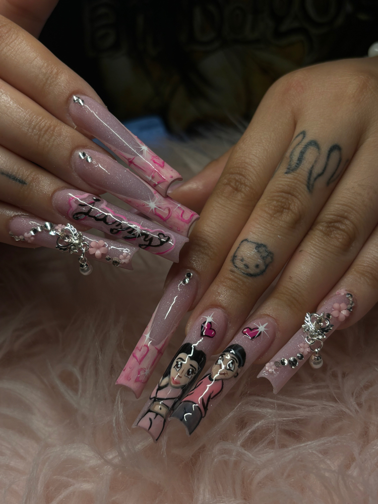 XXL acrylic nail set