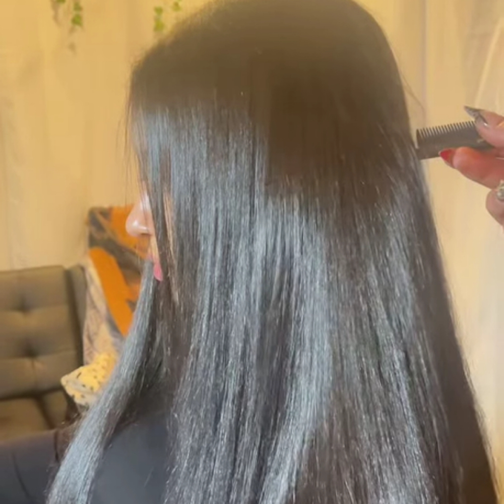 Wash+Silk Press+Trim at Glam By Tone in New York, NY