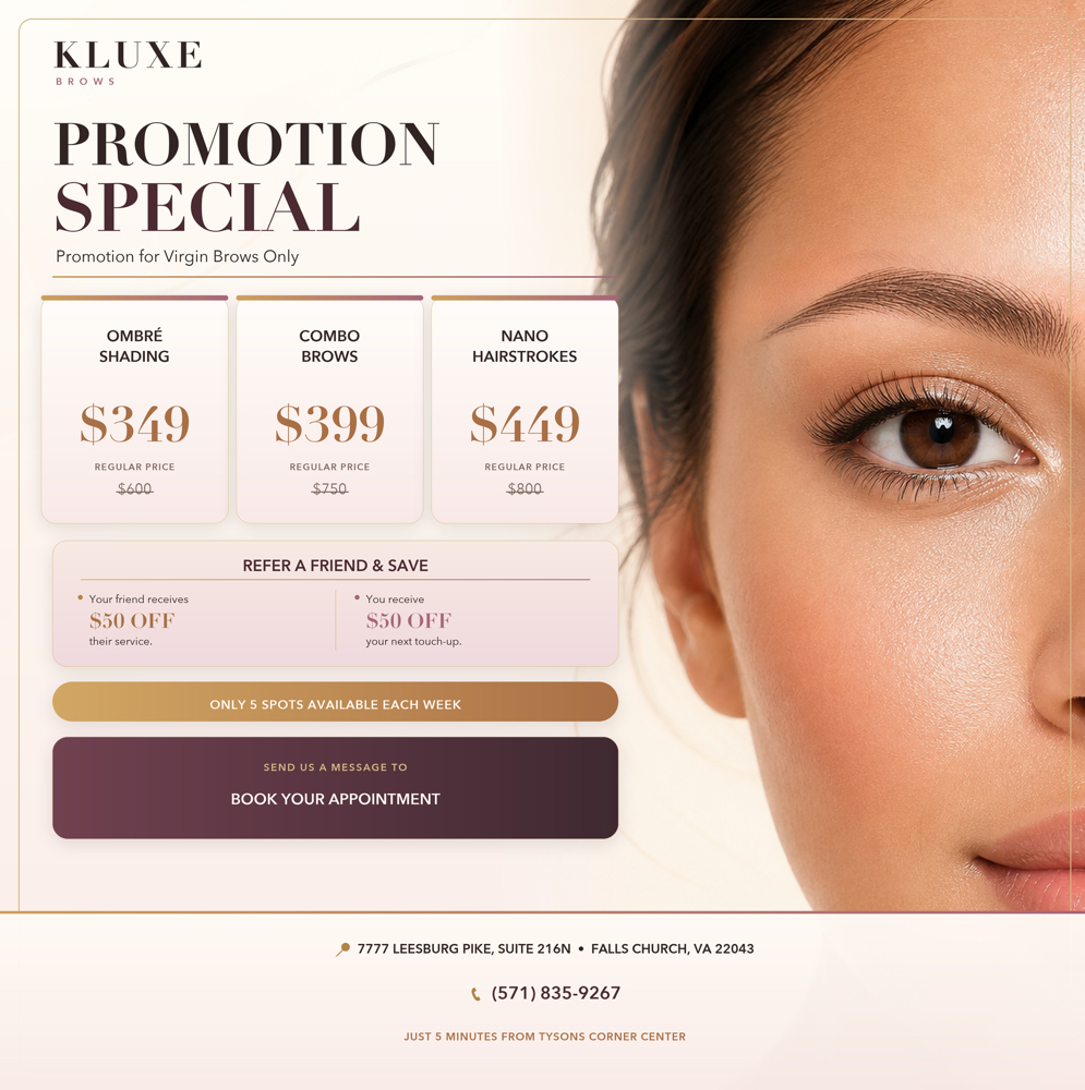 NANO HAIRSTROKE PROMOTION at Kluxe Brows by Kim in Falls church, VA