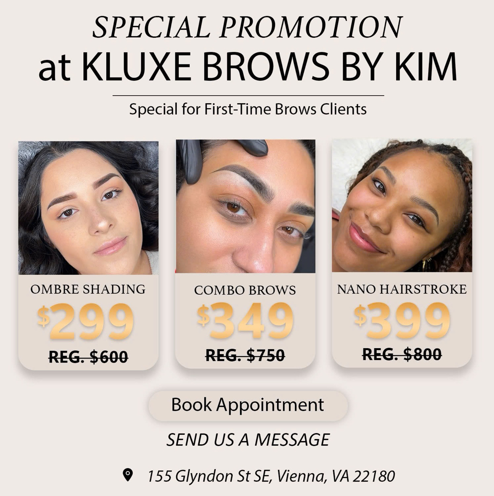NANO HAIRSTROKE PROMOTION at Kluxe Brows by Kim in Vienna, VA