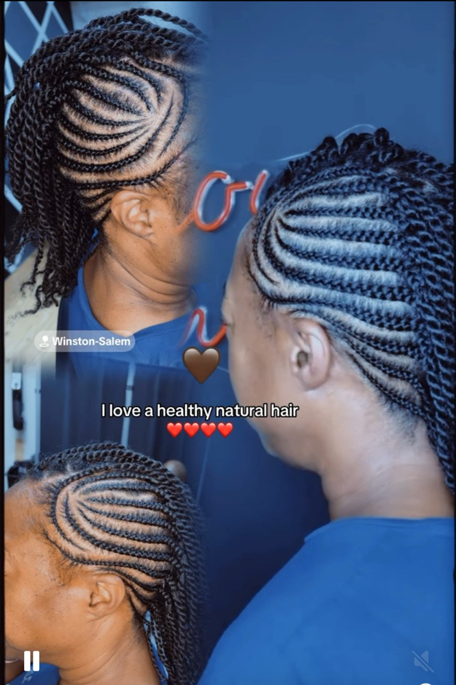 Natural Hair Braids at Bodacious beauty salon in Winston Salem, NC