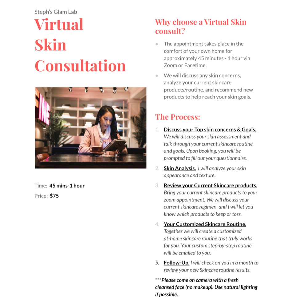 Virtual/In-person Skin Consultation