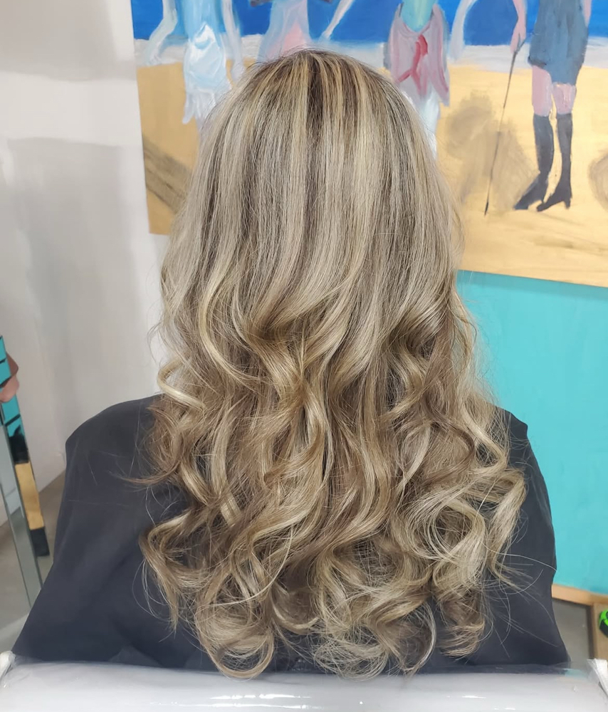 Partial Highlight Blow at Hair by Carli @ The Market Commons in Myrtle Beach, SC
