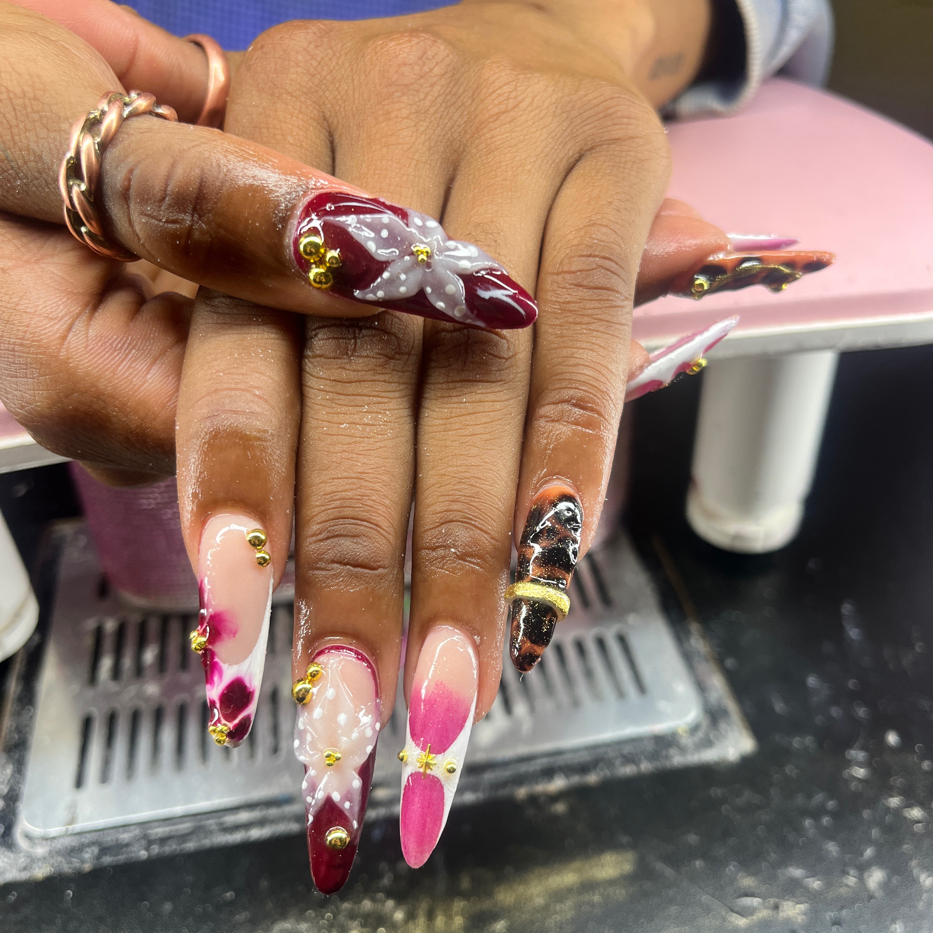XL acrylic set at Abbi’s nails & tats💕 in Milan, TN