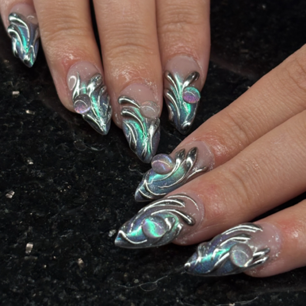 + chrome design, all fingers at Haus of Femme in Brooklyn, NY