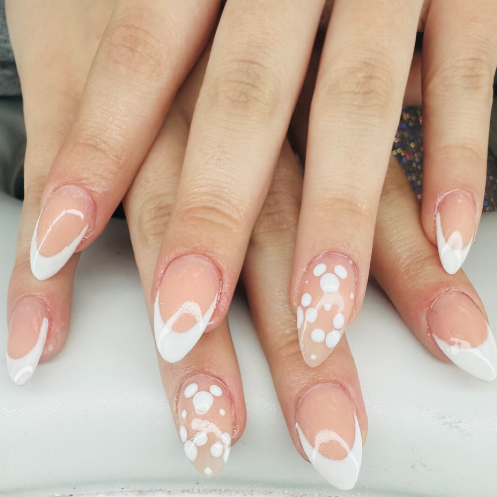 Pink And White Full Set at Carizzma Beauty Bar in Billings, MT