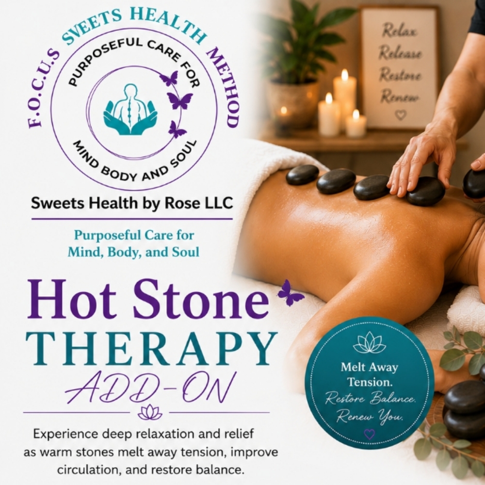 Hot Stone Add On at Sweets Health By Rose LLC in Fort Worth, TX