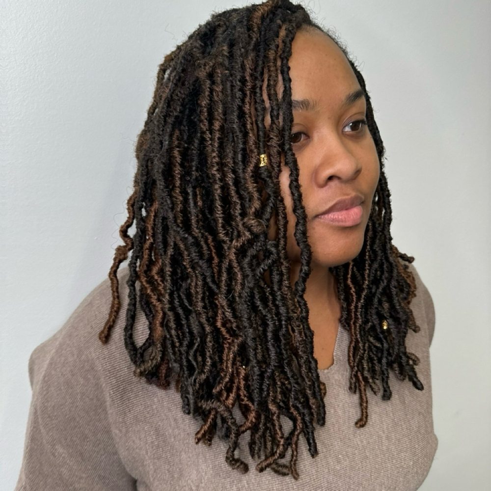 Bob length Individual Crochet Locs at ZaviaMonet Studios in Odenton, MD