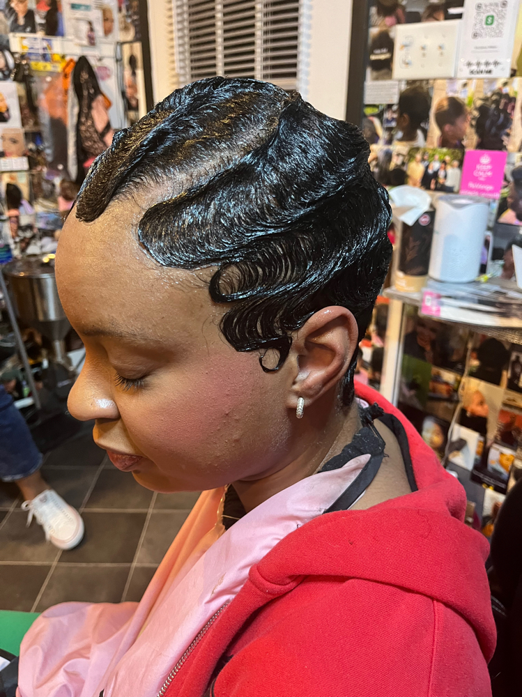 FingerWaves,with Curls/straight