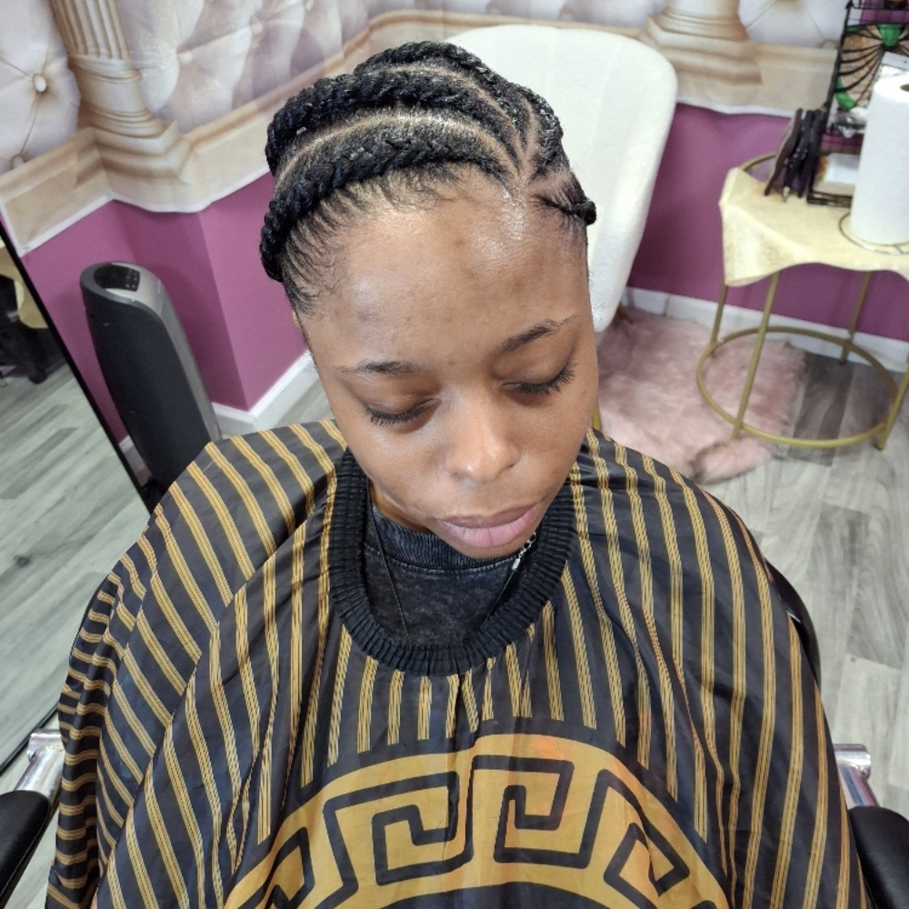 JUMBO FEEDING CORNROWS at Favourite Hair Braiding in Cantonsville, MD