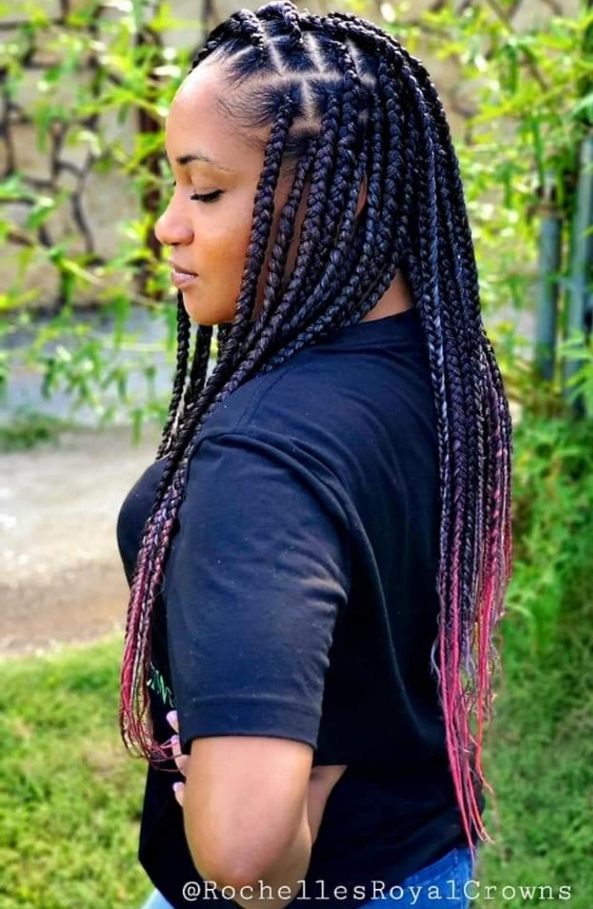 Large Knotless Braids