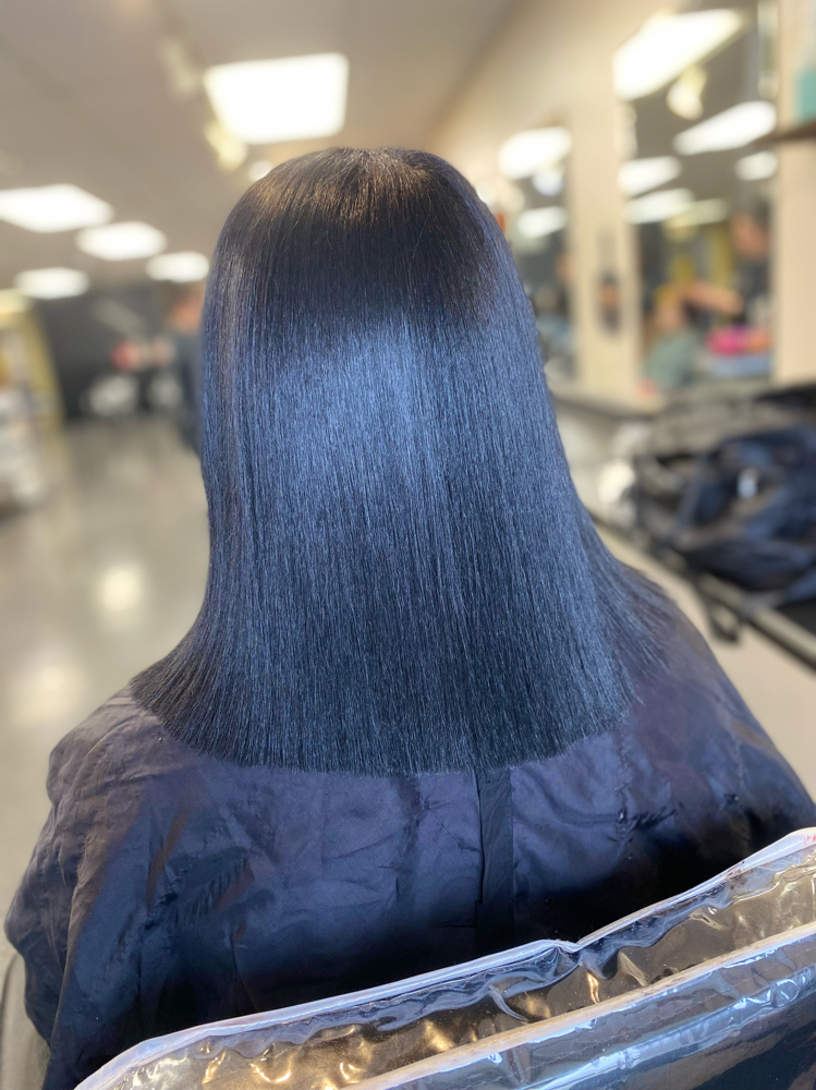 Silk Press & Black Rinse