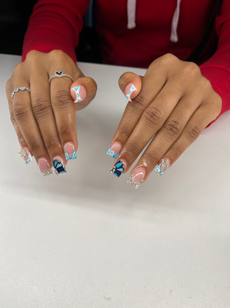 2 Bling’d Frenchies at The Nail Junkie Nailuxury in Cincinnati, OH